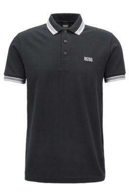 BOSS - Regular fit polo shirt with three-button placket