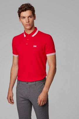 Men S Polo Shirts Red Hugo Boss, Red And Grey Rugby Shirt