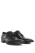 Leather Derby shoes with antique finish, Black