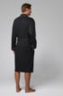 Cotton dressing gown with contrast piping, Black