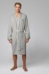 Cotton dressing gown with contrast piping, Grey