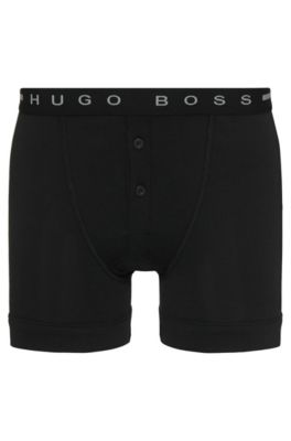 Button-front boxer shorts in cotton rib