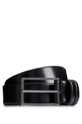 Hugo Boss Lederen riem zwart zakelijke stijl Accessoires Riemen Lederen riemen 