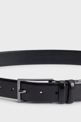 ベジタンレザー ベルト ガンメタルバックル, ブラック