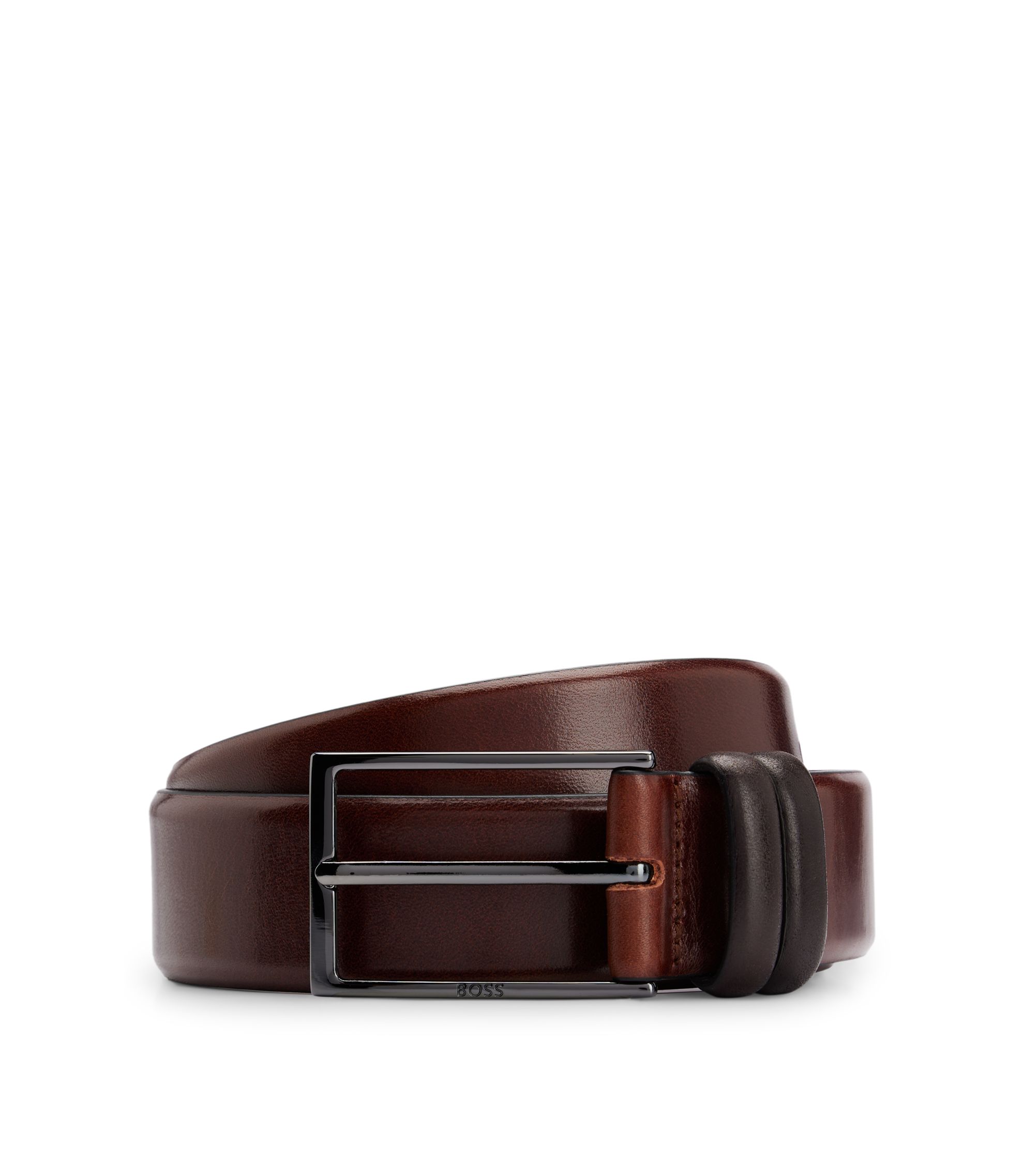 Gürtel aus pflanzlich gegerbtem Leder mit Metall-Details