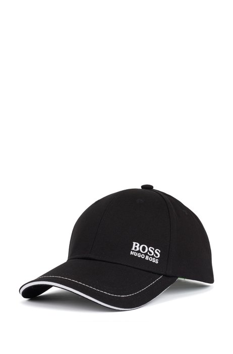 Baseball cap in cotton twill with embroidered logo , Black