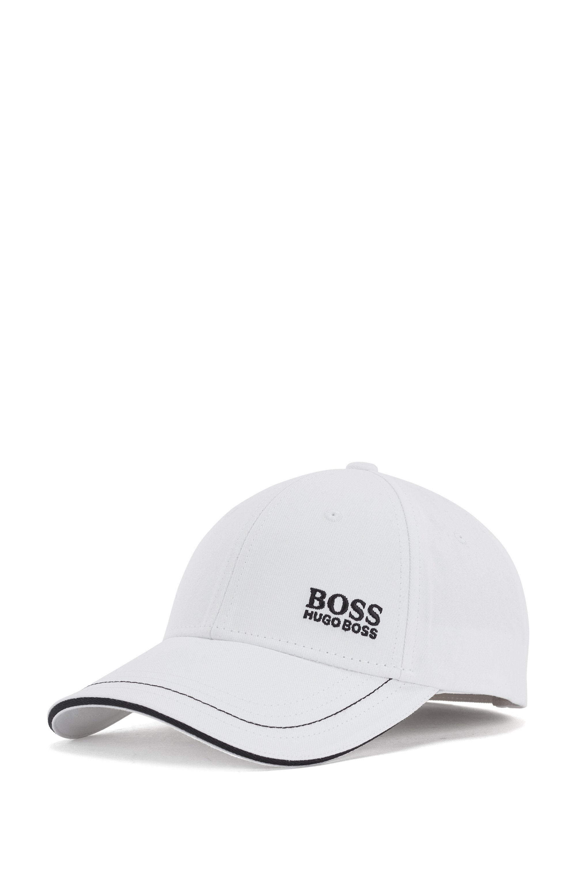 Baseball cap in cotton twill with embroidered logo , White