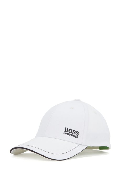 Baseball cap in cotton twill with embroidered logo , White