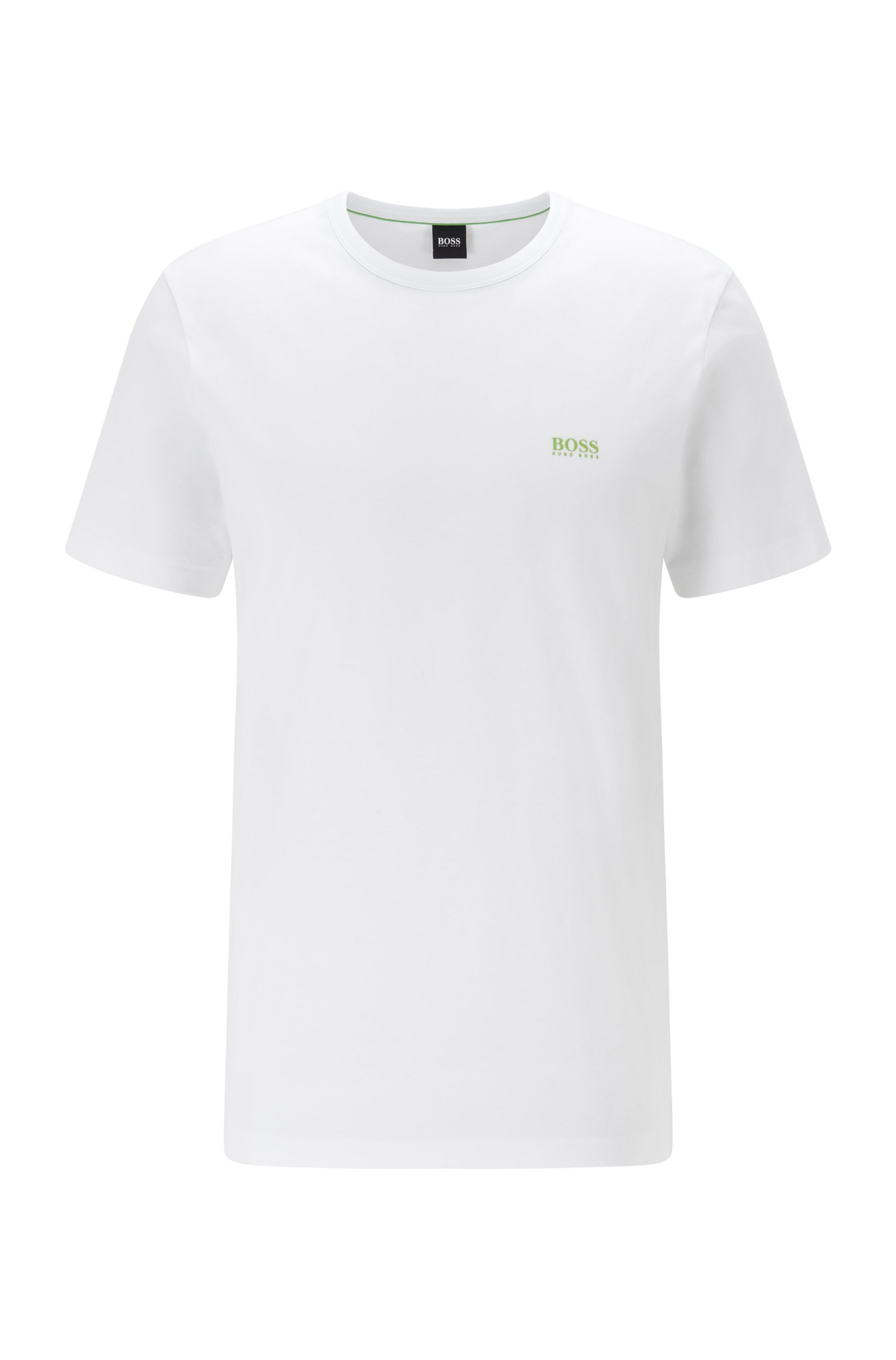 Regular-fit T-shirt met contrastdetail, Wit