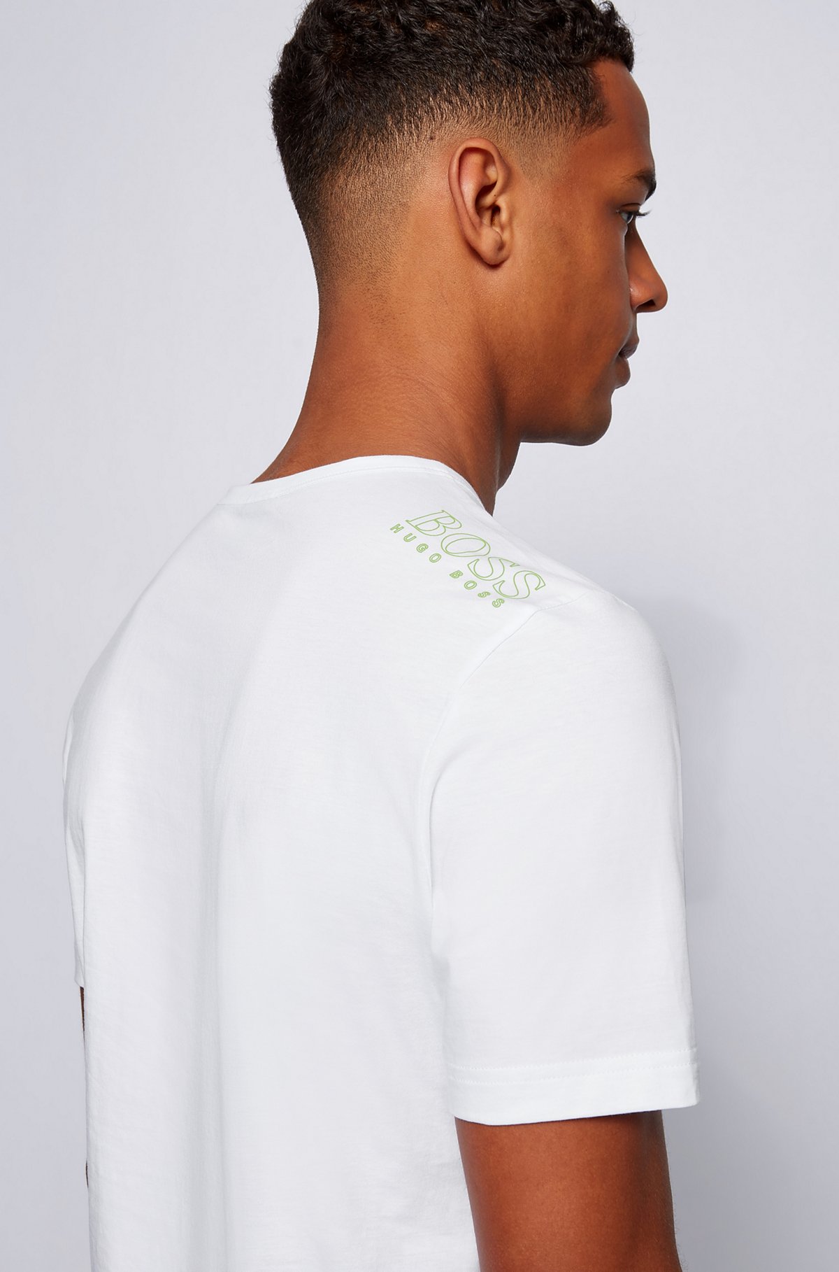 Regular-fit T-shirt with contrast detail, White