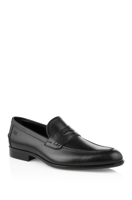 Leather loafers 'Bront', Black