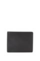 Billfold wallet in smooth leather with coin pocket, Black