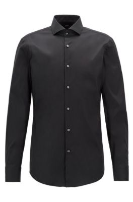 black slim fit shirt