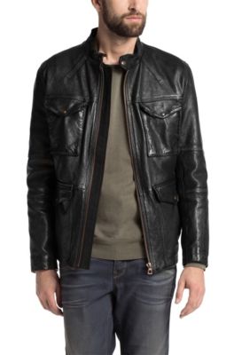 Find high-quality leather jackets for men from HUGO BOSS