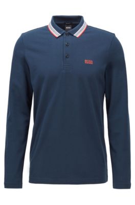 hugo boss slim fit long sleeve polo shirt