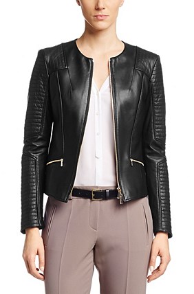Find unique leather jackets for women from HUGO BOSS!
