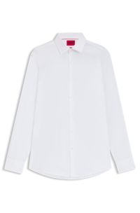 Slim-fit shirt in easy-iron cotton poplin, White