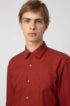 Slim-fit business shirt in cotton poplin, Brown