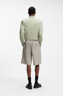 Slim-fit shirt in easy-iron cotton poplin, Light Green