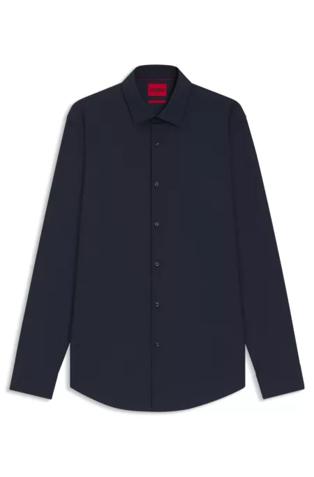 Slim-fit shirt in easy-iron cotton poplin