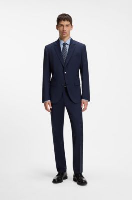 Slim-fit shirt in easy-iron cotton poplin, Light Blue