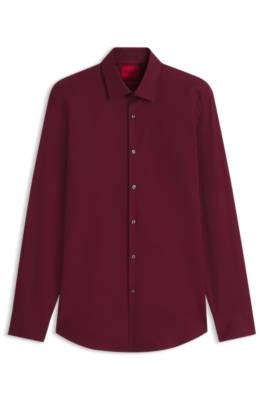 Hugo Slim-fit shirt in easy-iron cotton poplin kostymskjortor herr – bild 4