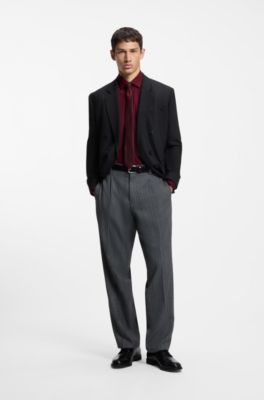 Slim-fit shirt in easy-iron cotton poplin, Dark pink