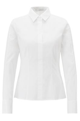 Slim-fit blouse with darted seam detail