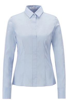 BOSS - Slim-fit blouse with darted seam 