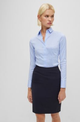 BOSS - Slim-fit blouse with darted seam 