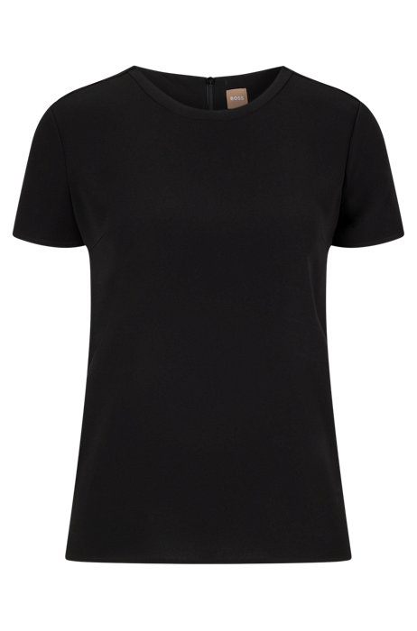 Gently tailored crepe top , Black