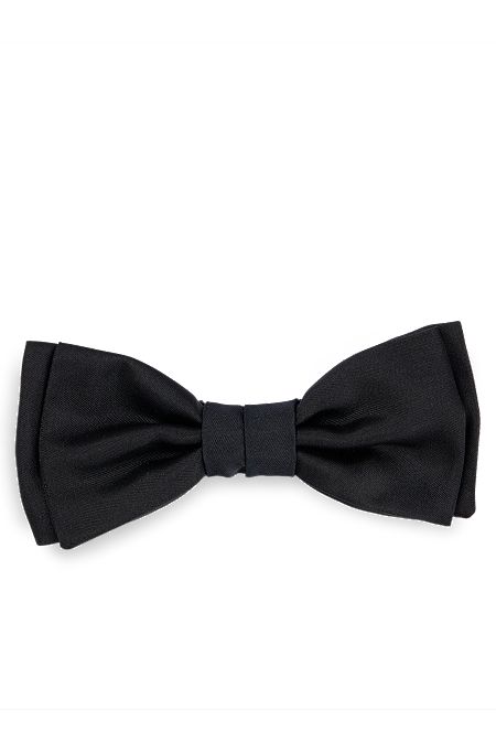 Satin bow tie in silk jacquard, Black