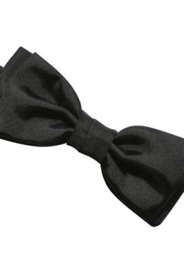 HUGO - Satin bow tie in silk jacquard