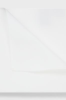 Pocket square in cotton poplin, White