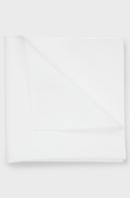 Pocket square in cotton poplin, White