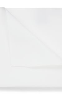 Pocket square in cotton poplin, White