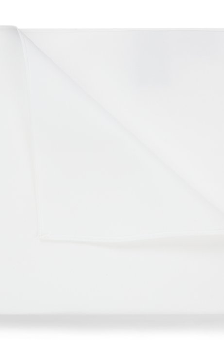 Cotton poplin pocket square , Open White