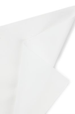 Pocket square in cotton poplin, White