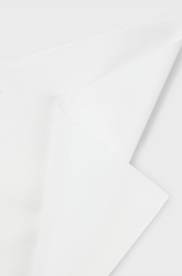 Pocket square in cotton poplin, White
