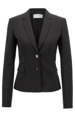 Regular-fit jacket in Italian stretch wool