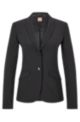 Regular-fit jacket in Italian stretch virgin wool, Black