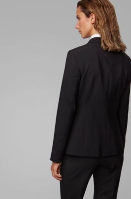 Regular-fit jacket in Italian stretch 