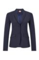 Regular-fit jacket in Italian stretch virgin wool, Dark Blue
