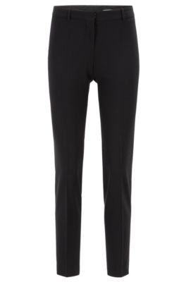 BOSS - Cropped regular-fit trousers in 