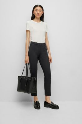BOSS - Cropped regular-fit trousers in 