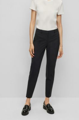BOSS - Cropped regular-fit trousers in 