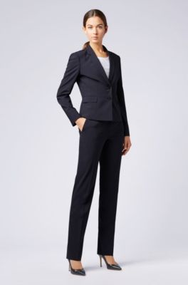 Boss Regular Fit Trousers In Italian Stretch Virgin Wool