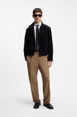 Slim-fit shirt in cotton with spread collar, White