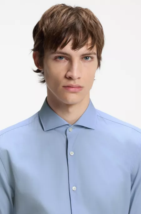 Chemise Slim Fit en coton à manches très longues