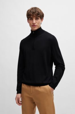 BOSS - Slim-fit sweater in extra-fine merino wool